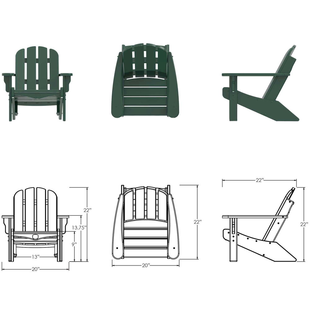 DURAWOOD® Poly Kid's Essentials Adirondack Chair