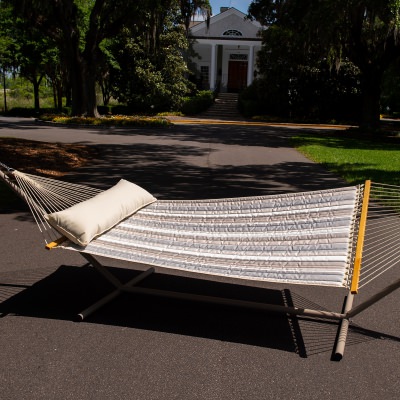 Large Quilted Sunbrella Fabric Hammock - Expand Dove