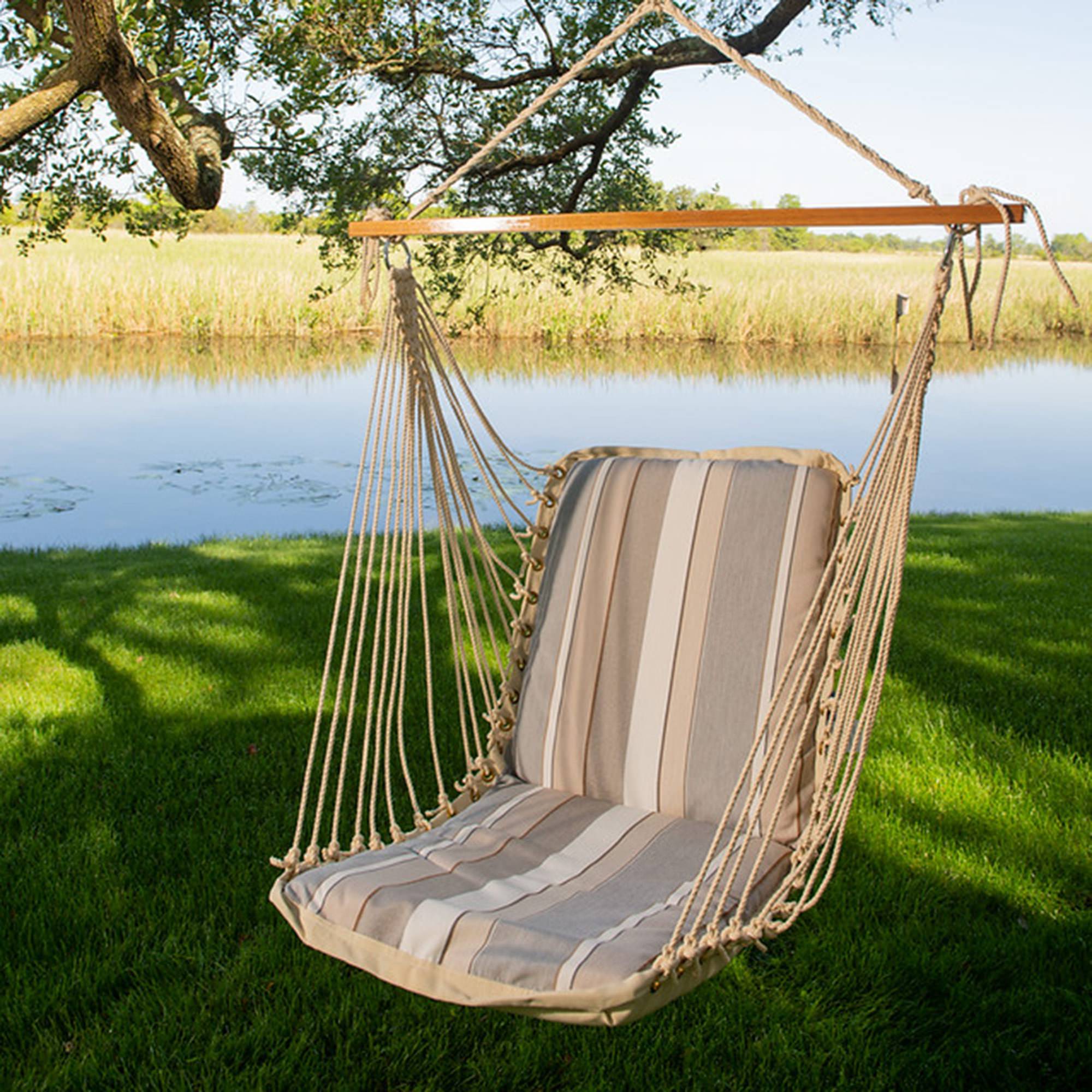 Large Quilted Sunbrella Fabric Hammock - Expand Dove