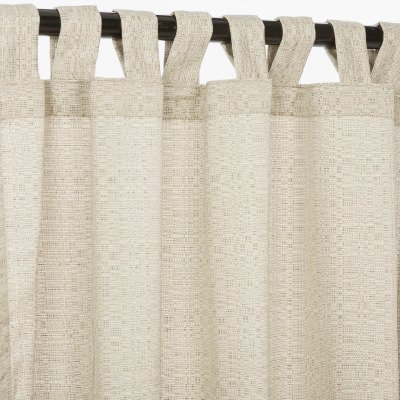 Sunbrella Linen Silver Outdoor Curtain with Tabs