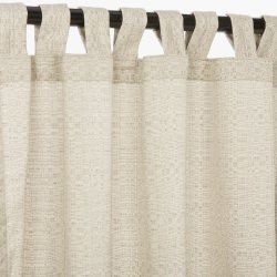 Sunbrella Linen Silver Outdoor Curtain with Tabs