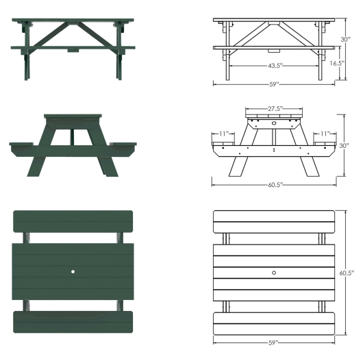 DURAWOOD® Picnic Table 60 in. x 61 in.