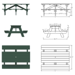 DURAWOOD® Picnic Table 72 in. x 61 in.