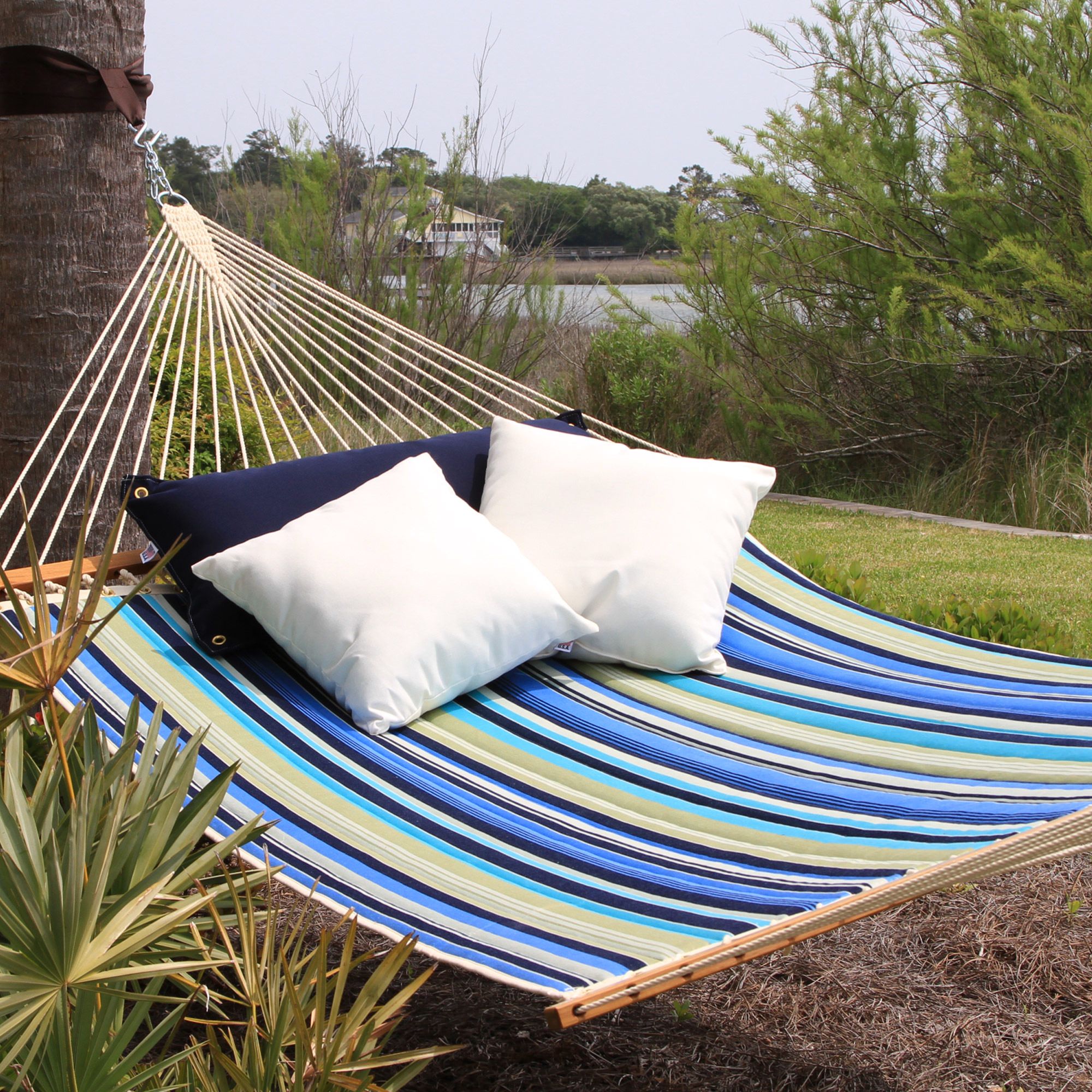 Beaches Stripe Large Quilted Fabric Hammock Pawleys Island