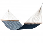 Large Quilted Sunbrella Fabric Hammock with Metal Stand and Optional Hammock Pillow