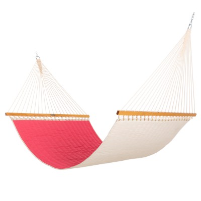 Large Quilted Bella-Dura Polyester Fabric Hammock - Cabana Twill Berry