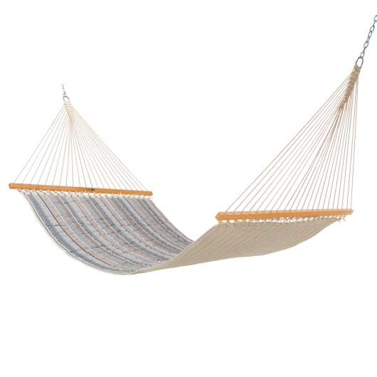 Large Quilted Sunbrella Hammock with Metal Stand and Optional Pillow