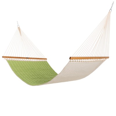 Large Quilted Bella-Dura Polyester Fabric Hammock - Cabana Twill Lime