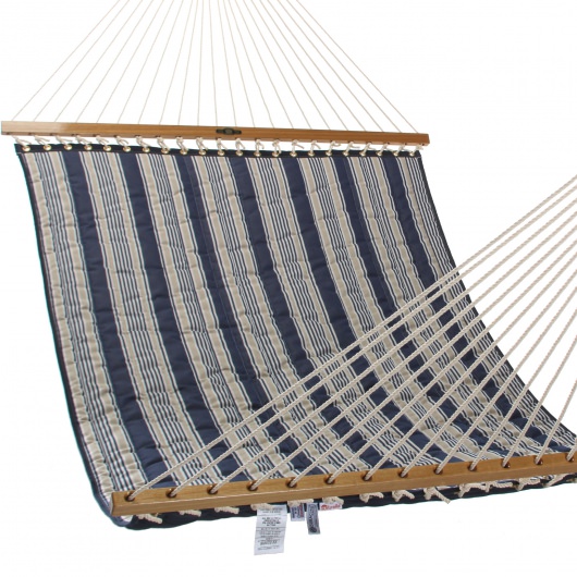 Large Quilted Sunbrella Fabric Hammock - Marine Stripe