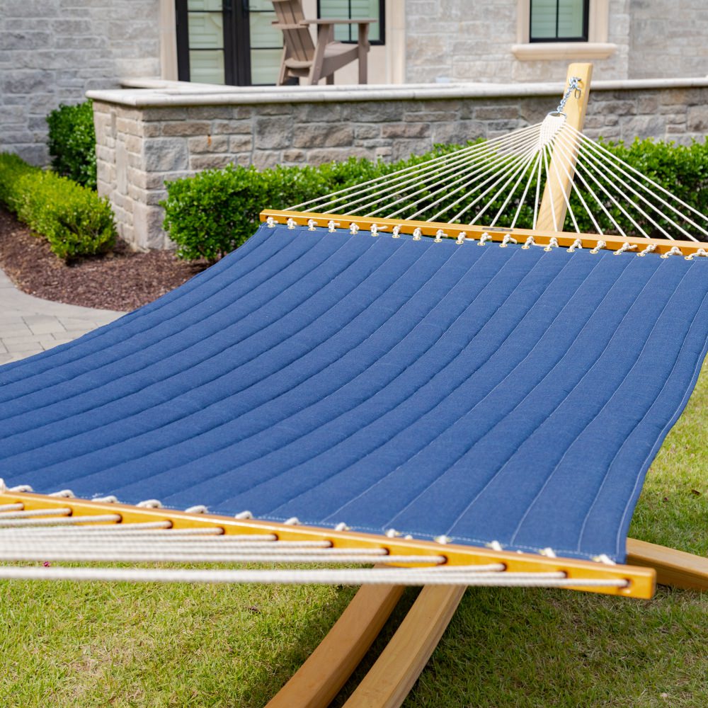 Large Quilted Sunbrella Fabric Hammock - Spectrum Indigo
