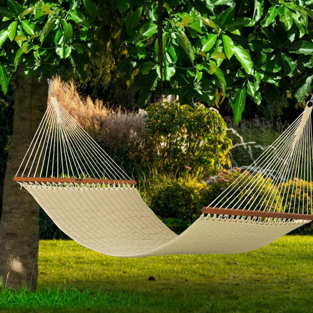 Large Quilted Sunbrella Fabric Hammock - Spectrum Sand