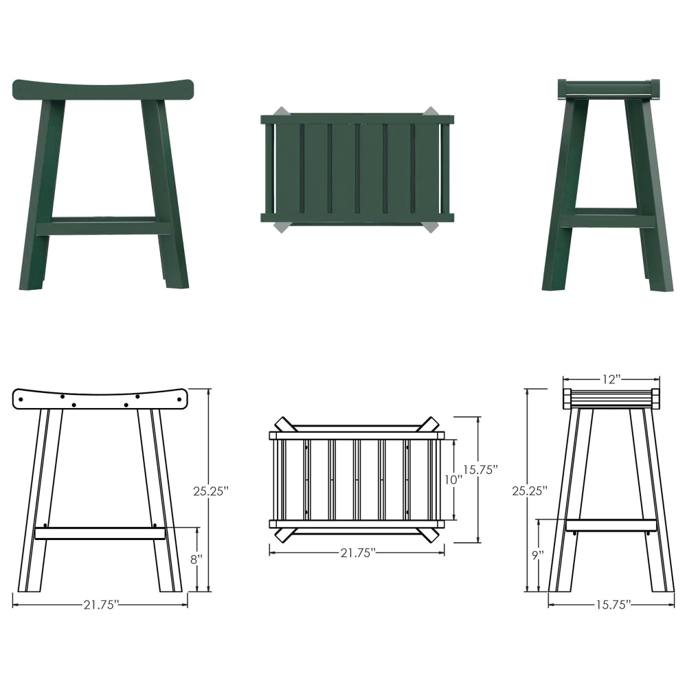 DURAWOOD® Poly Counter Height Saddle Stool