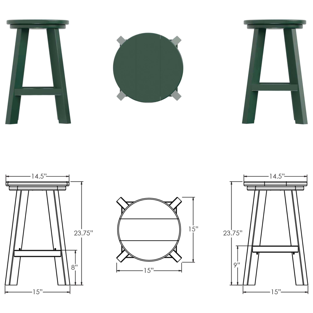 DURAWOOD® Poly Counter Height Stool