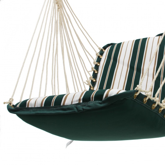 Polyester Cushioned Single Swing - Green and White Stripe