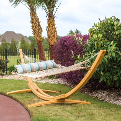 DURACORD® Rope Hammock With ROMAN ARC® 4-ply Cypress 15 Ft. Wood ...