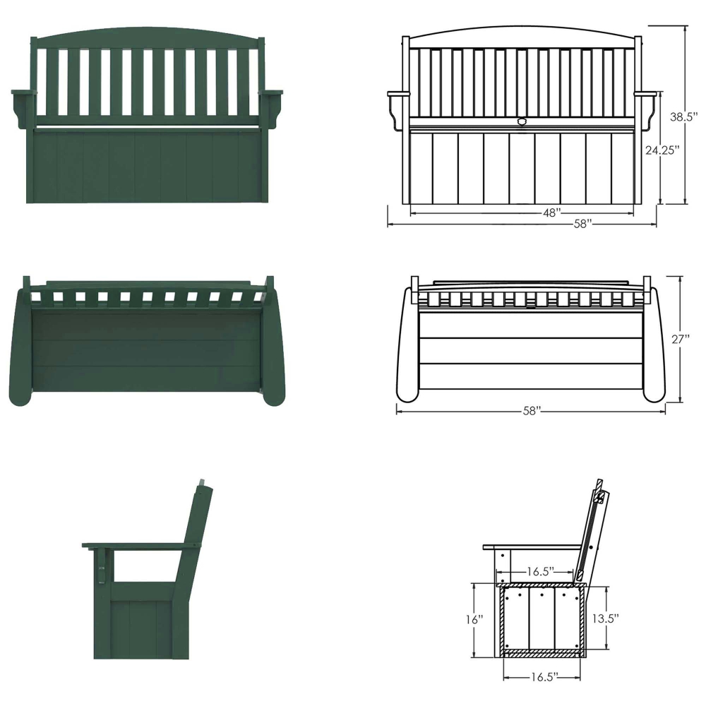 DURAWOOD® Poly Stowaway Bench