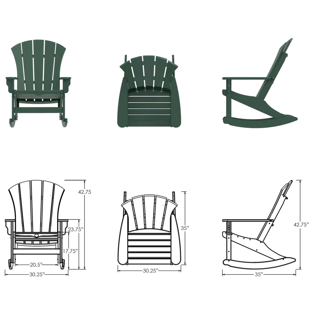 DURAWOOD® Poly Sunrise Adirondack Rocker
