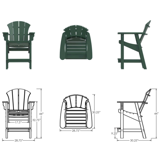 DURAWOOD® Poly Sunrise Counter Height Chair