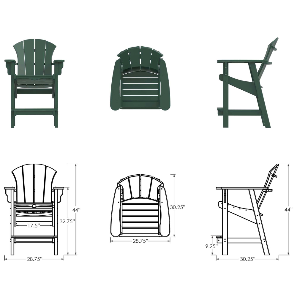 DURAWOOD® Poly Sunrise Counter Height Chair