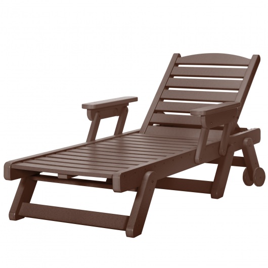 DURAWOOD® Chaise Lounge with Folding Arms - Chocolate