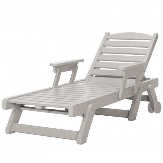 DURAWOOD® Chaise Lounge with Folding Arms - Gray