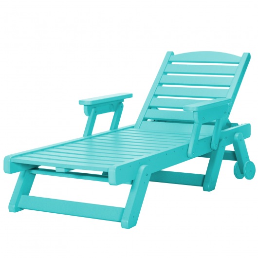 DURAWOOD® Chaise Lounge with Folding Arms - Turquoise