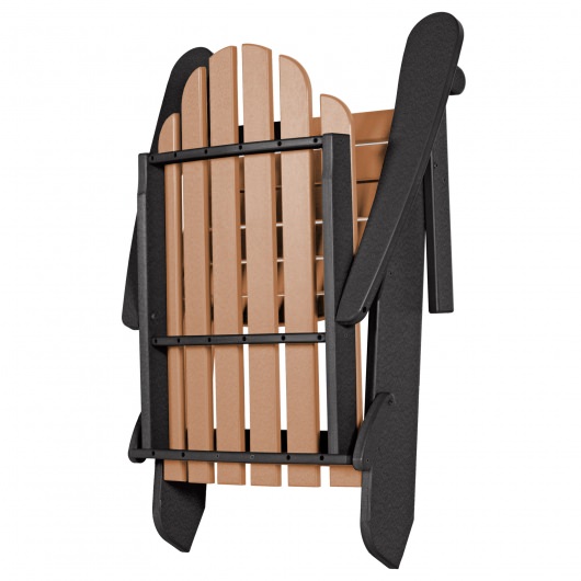 DURAWOOD® Essentials Folding Adirondack Chair - Black and Cedar
