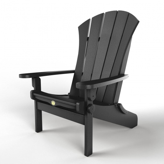 DURAWOOD® Poly Sunrise Adirondack Folding Chair - Black