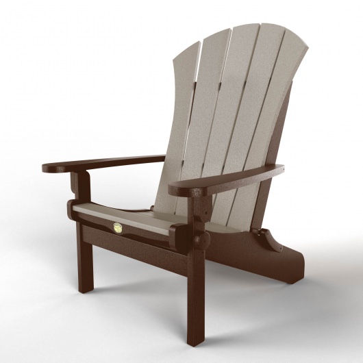 DURAWOOD® Sunrise Adirondack Folding Chair - Chocolate/Weatherwood