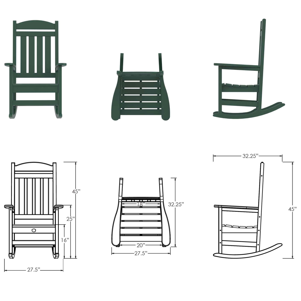 DURAWOOD® Poly Porch Rocker