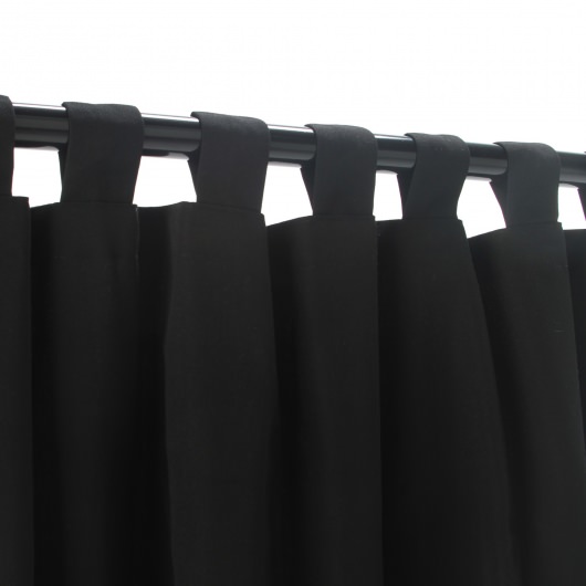 Sunbrella Canvas Black Outdoor Curtain with Tabs