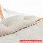 Long Sunbrella® Tufted Hammock Pillow - Fretwork Flax