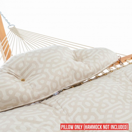 Long Sunbrella® Tufted Hammock Pillow - Fretwork Flax