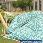 Long Sunbrella Tufted Hammock Pillow - Bevel Lagoon