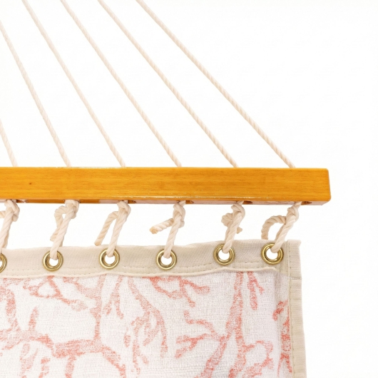 Large Bella Dura Tufted Hammock with Detachable Pillow - Atoll Persimmon