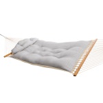 Tufted Hammock with ROMAN ARC® 7-Ply Deluxe 15 ft. Cypress Wood Hammock Stand