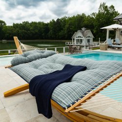 Large Bella Dura Tufted Hammock with Detachable Pillow - Principle Lagoon