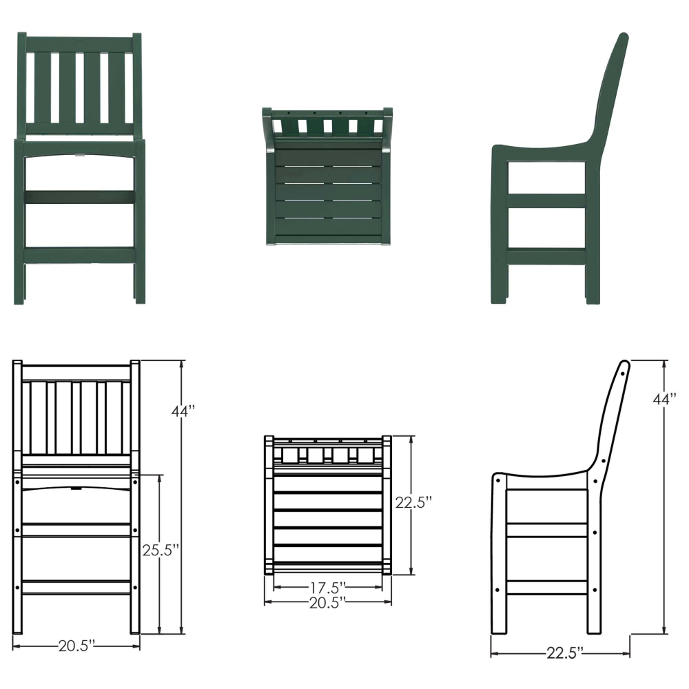 DURAWOOD® Vertical Counter Height Chair