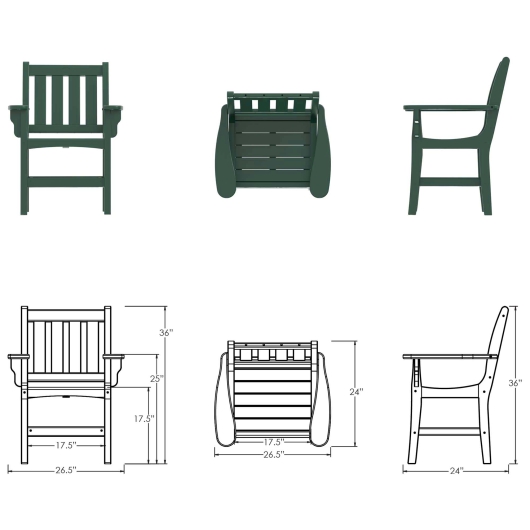 DURAWOOD® Poly Vertical Dining Chair With Arms