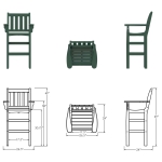 DURAWOOD® Poly Vertical Bar Height Chair with Arms