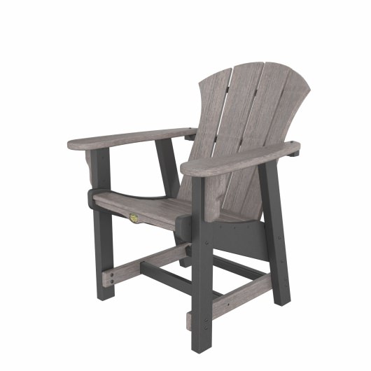 DURAWOOD® Poly Heritage Woodgrain Sunrise Conversation Chair - Coastal Gray and Black