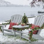 DURAWOOD® Poly 3 Piece Sunrise Adirondack Chair and Tete-A-Tete Set