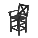 DURAWOOD® Poly Cross Back Counter Height Chair with Arms