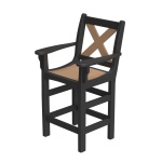 DURAWOOD® Poly Cross Back Counter Height Chair with Arms