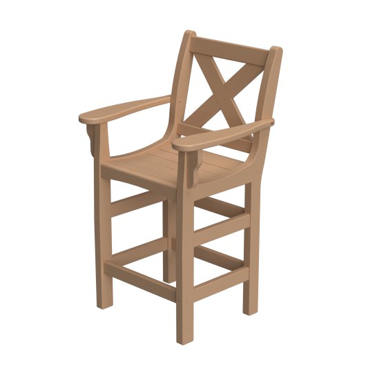 DURAWOOD® Poly Cross Back Counter Height Chair with Arms