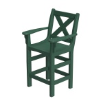 DURAWOOD® Poly Cross Back Counter Height Chair with Arms