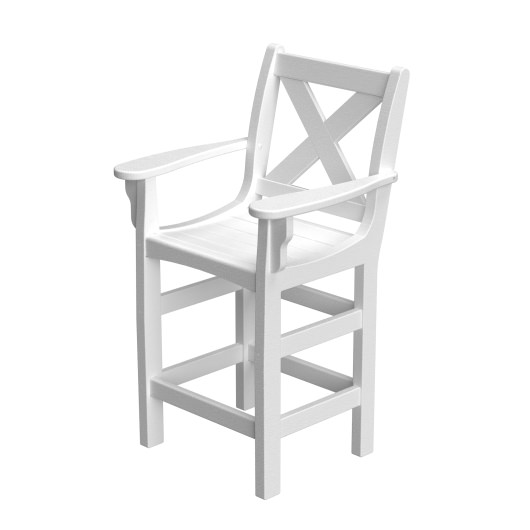 DURAWOOD® Poly Cross Back Counter Height Chair with Arms