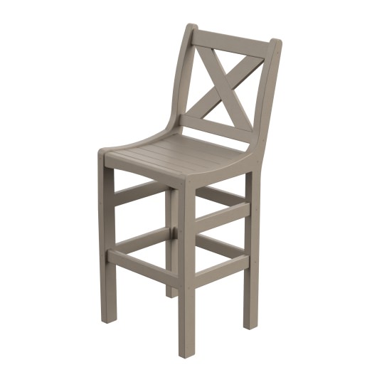 DURAWOOD® Poly Cross Back Bar Height Chair