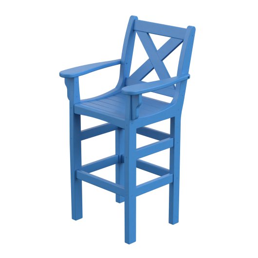 DURAWOOD® Poly Cross Back Bar Height Chair with Arms