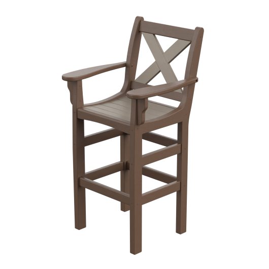 DURAWOOD® Poly Cross Back Bar Height Chair with Arms